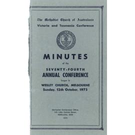 Minutes of the Victoria & Tasmania Annual Conference of the Methodist Church of Australasia