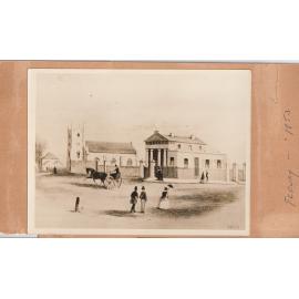 Presbyterian Church Parramatta, engraving by Fleury 1853