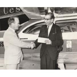 Far West Mission plane handed over to Rev Walter Whitbread, ex superintendent