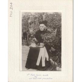 Mrs Marion Davies with presentation trowel and Mallet, Arncliffe 1906