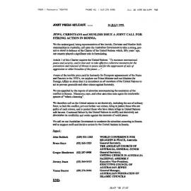 Joint Press Release re Bosnia