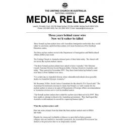 Media Release re Somali asylum seekers