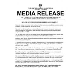 Media Release re Mandatory sentencing