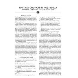 Assembly Reports to Synods 1998