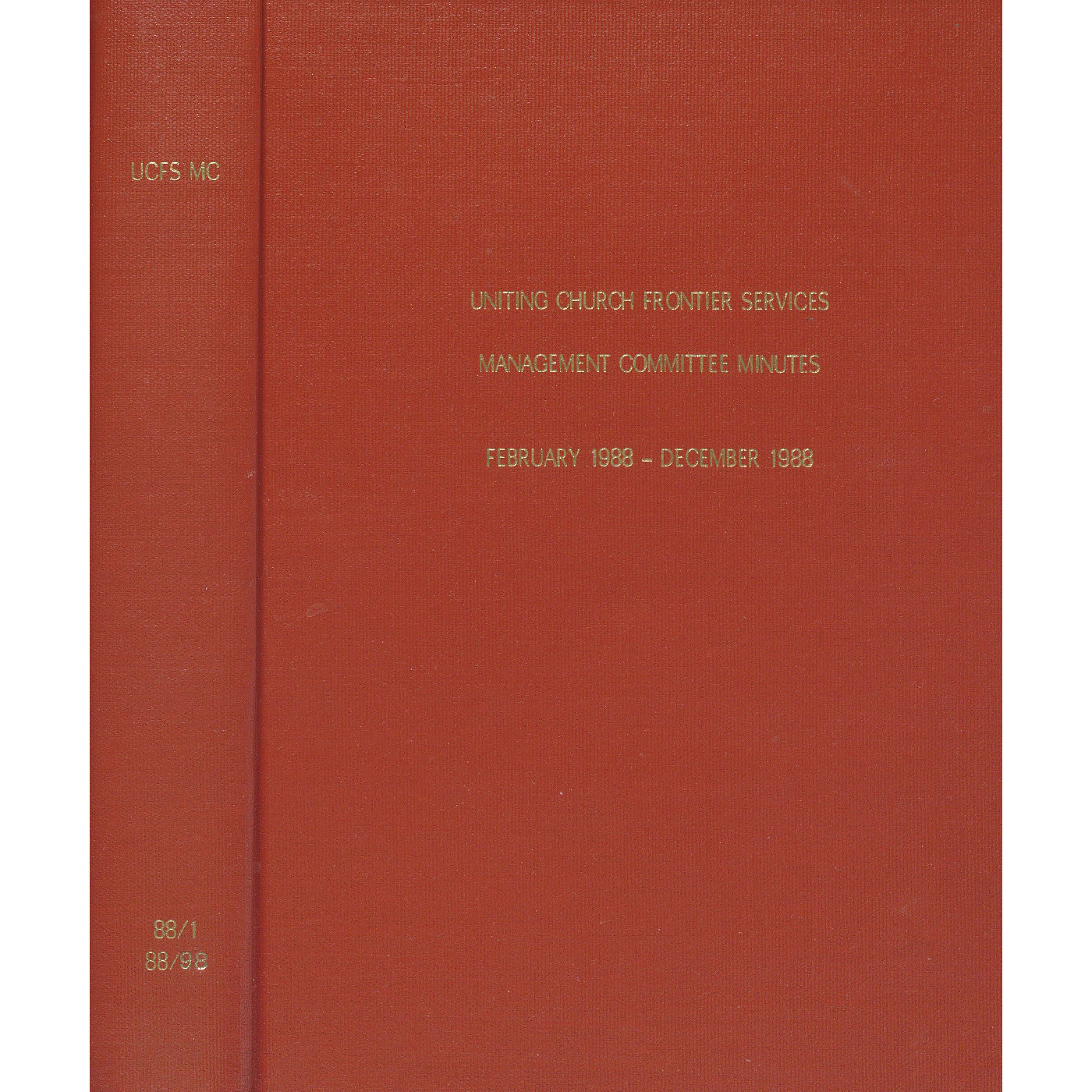 Frontier Services Management Committee Minutes 1988