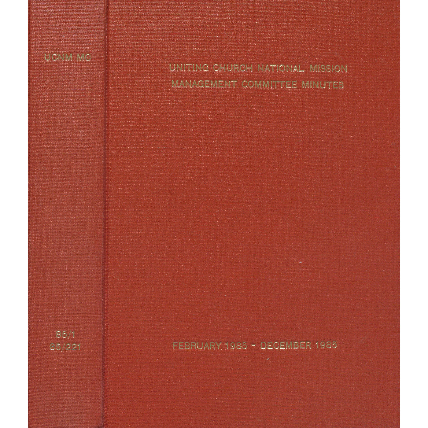 Frontier Services Management Committee Minutes 1985
