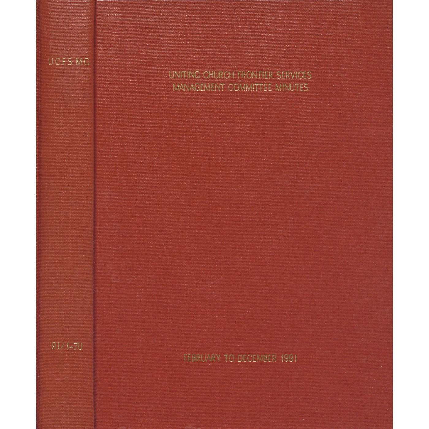 Frontier Services Management Committee Minutes 1991