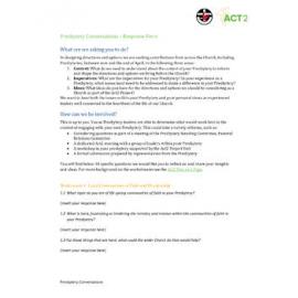 Explore Phase : Presbytery conversations : Response form