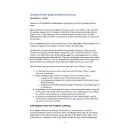 Act2 : Uniting in Prayer (Prayer and worship services)