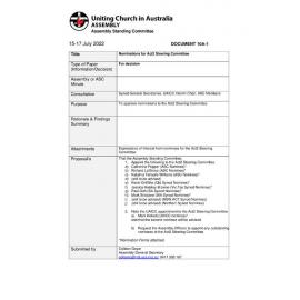 ASC Nominations for Act2 Steering Committee Document 10A-1 July 2022