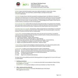 Act2 Report Working Group Minutes January 2022