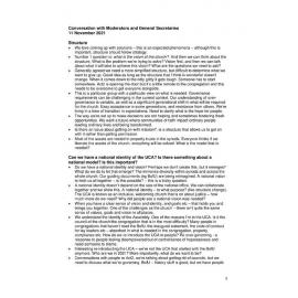 Conversation with Moderators and General Secretaries November 2021