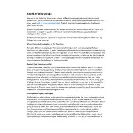 Act2 Collective Discernment Phase - Round 2 Focus Groups