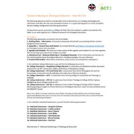 National Gathering on Theological Education - Read Me First