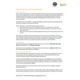 National Gathering on Theological Education - Information - Briefing Notes