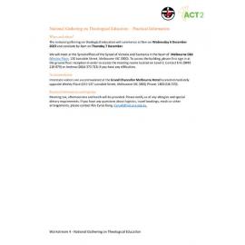 National Gathering on Theological Education - Practical Information December 2023