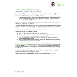 Act2 Call for Papers: Theological Culture Workstream 4