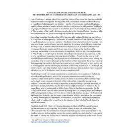 Evangelism in the Uniting Church: the Possibility of an order of Christian initiation of Adults