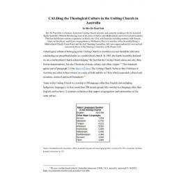 CALDing the Theological Culture in the Uniting Church in Australia