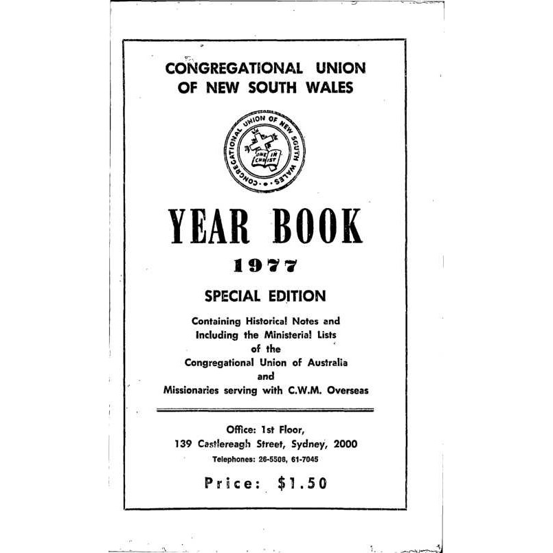 Congregational Union of N.S.W. Year Book 1977 Special Edition