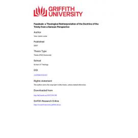 Faaaloalo: a Theological Reinterpretation of the Doctrine of the Trinity from a Samoan Perspective