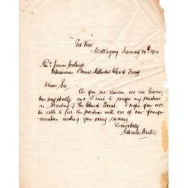 Bowral Methodist Church - Letters from Mr Charles Waters 1914