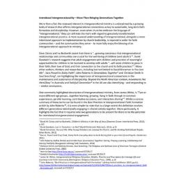 Intentional intergenerationality