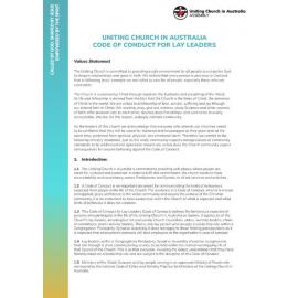 Uniting Church in Australia Code of Conduct for Lay Leaders