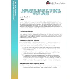 Guidelines for Councils of the Church, when implementing the Code of Conduct for Lay Leaders
