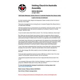 Easter Message - "Light in the face of darkness" - President Rev. Sharon Hollis 2022