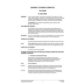 Assembly Standing Committee - Minutes - Apl 2024