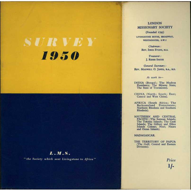 London Missionary Society (LMS). Survey