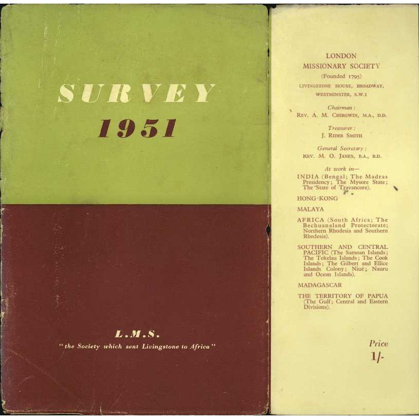 London Missionary Society (LMS). Survey