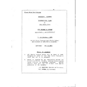 Congregational Union of New South Wales - Delegate's Handbook - One Hundred and Fourth Annual Assembly