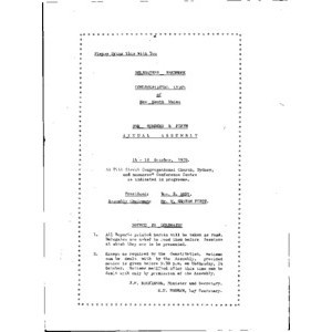 Congregational Union of New South Wales - Delegate's Handbook - One Hundred and Fifth Annual Assembly