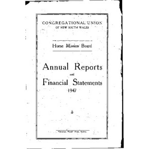 Congregational Union of New South Wales - Home Mission Board - Annual Reports