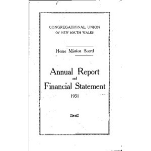 Congregational Union of New South Wales - Home Mission Board - Annual Reports