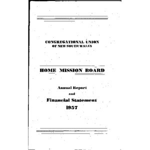 Congregational Union of New South Wales - Home Mission Board - Annual Reports