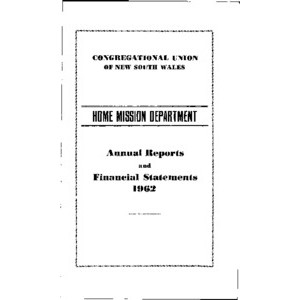 Congregational Union of New South Wales - Home Mission Board - Annual Reports