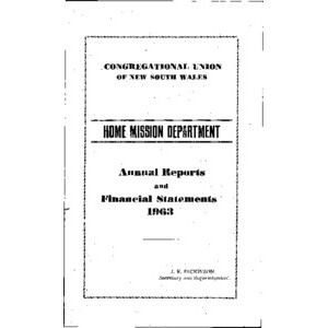 Congregational Union of New South Wales - Home Mission Board - Annual Reports