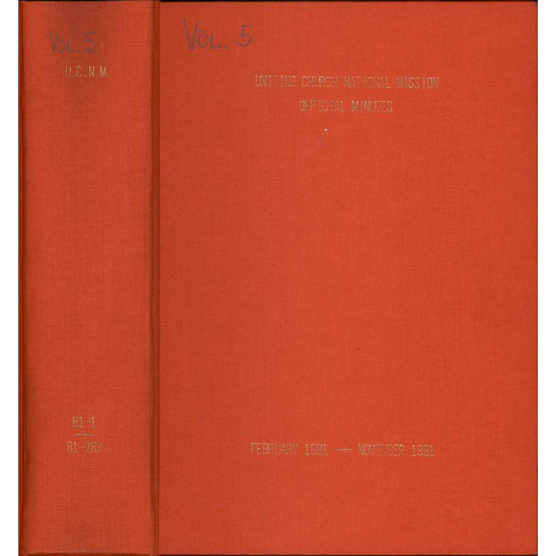 Commission for National Mission of the Uniting Church in Australia Minutes of Executive Meetings (81/1-81/283), 4 February 1981 – 13-15 November 1981