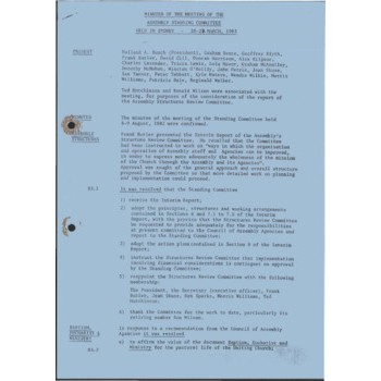Assembly Standing Committee - Minutes - Mar 1983
