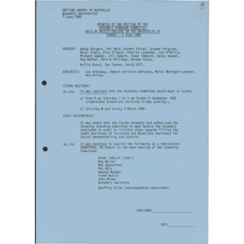 Assembly Standing Committee - Minutes - Jun 1985