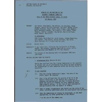 Assembly Standing Committee - Minutes - Mar 1986