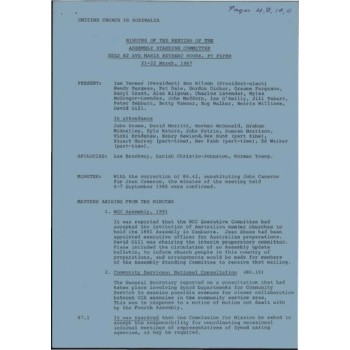 Assembly Standing Committee - Minutes - Mar 1987