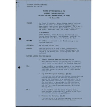 Assembly Standing Committee - Minutes - Mar 1988