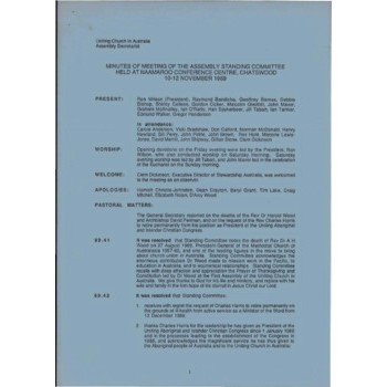 Assembly Standing Committee - Minutes - Nov 1989