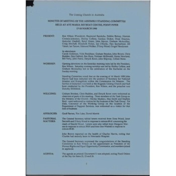 Assembly Standing Committee - Minutes - Mar 1990