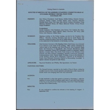 Assembly Standing Committee - Minutes - Mar 1991