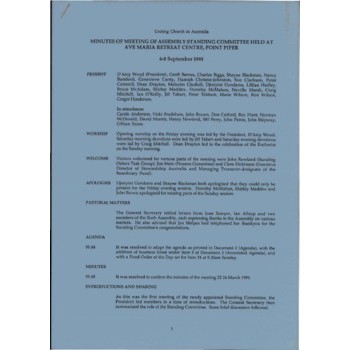 Assembly Standing Committee - Minutes - Sep 1991